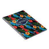 Macaw en Hibiscus Pattern | Jouw namen toevoegen Notitieboek (Rechterzijde)