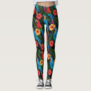 Macaw en Hibiscus Pattern Leggings
