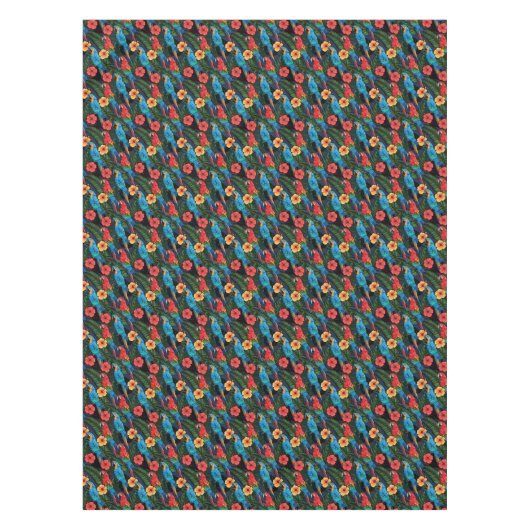 Macaw en Hibiscus Pattern Tafelkleed (Voorkant)