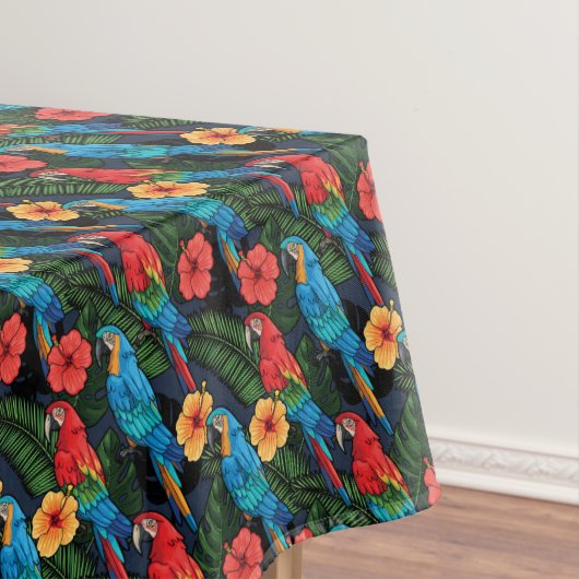 Macaw en Hibiscus Pattern Tafelkleed (Voorbeeld)