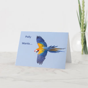 Macaw Flying Birthday Kaart