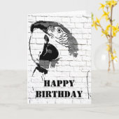 Macaw Graffiti Bonne carte d'anniversaire (Fleur jaune)