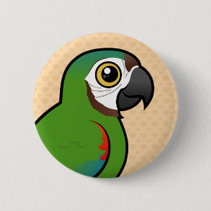 Macaw, met de kastanjevoorkant ronde button 5,7 cm