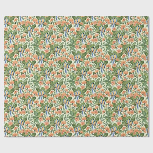 Macaw Oerwoud Tropische Waterverf Cadeaupapier (Vlak)