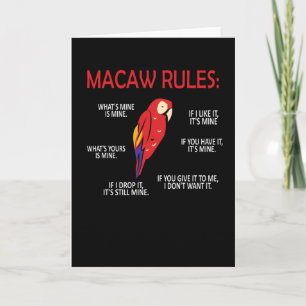 Macaw Owner Gifts Bird Scarlet Macaw Parrot Lover Kaart