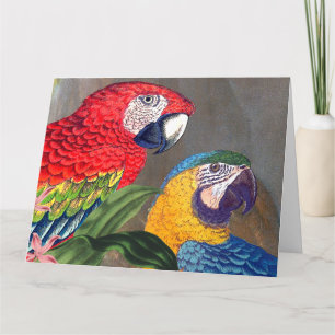 Macaw Parrot Birds Happy Birthday Big Kaart