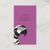 MACAW PARROT BLACK EN WITTE VISITEKAARTJE (Achterkant)