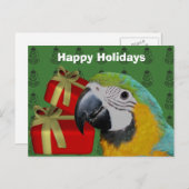 Macaw Parrot - Carte postale de Noël (Devant / Derrière)