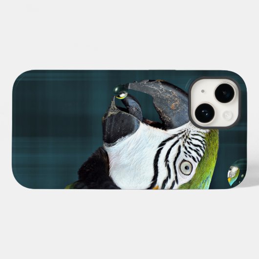 Macaw Parrot met bubbels Case-Mate iPhone Case (Achterkant (horizontaal))