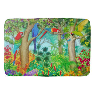 Macaw Parrot Oerwoud Art Bath Mat