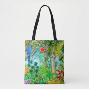 Macaw Parrot Oerwoud Art Canvas tas