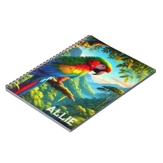 Macaw Parrot Rainforest Spiral Photo Notitieboek (Linkerzijde)