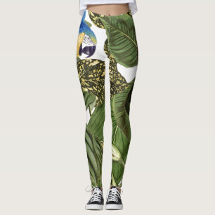 Macaw Parrot vogel over Leggings afdrukken