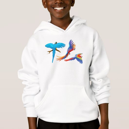 Macaw Parrots Kinder Geboste Sweatshirt (Voorkant)