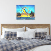 MaCaw Piraat Papegaai Canvas Afdruk (Insitu (Slaapkamer))