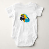 Macaw portret op een turkooisachtergrond romper (Achterkant)