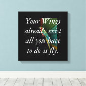 Macaw Quote Canvas Afdruk (Insitu (Houten vloer))