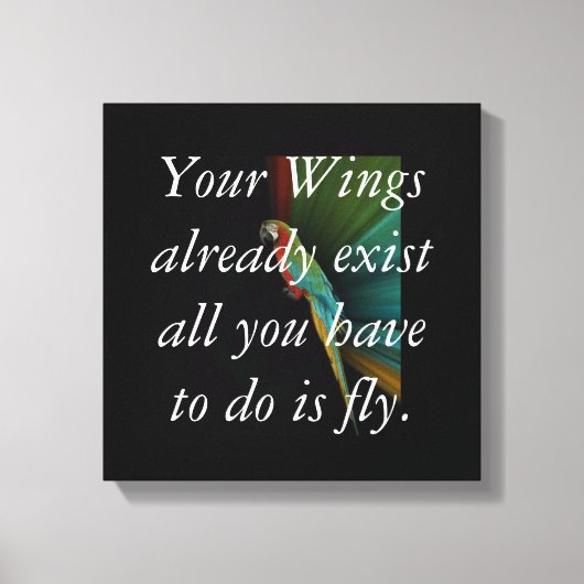 Macaw Quote Canvas Afdruk (Voorkant)