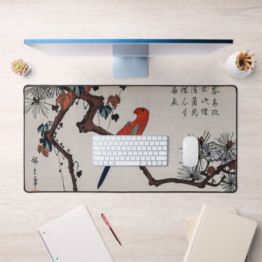 Macaw sur branche de pin, Hiroshige (Bureau 1)