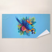 Macaw tropicale bleue et colorée (Serviette de bain)