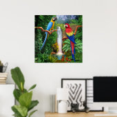Macaw Tropische parrots Poster (Thuiskantoor)