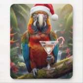 Macaw Wearing a Santa Claus Hat Muismat (Voorkant)