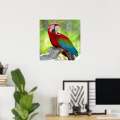Macaw zittend op vertakking poster (Thuiskantoor)
