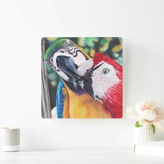 Macaws-klok Vierkante Klok (Huis)