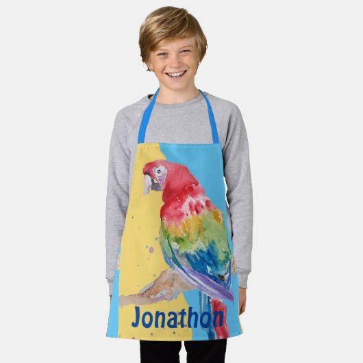 Macaws Macaw Parrot Boys Naam keuken Apron Schort (Gedragen)