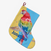 Macaws Macaw Parrot Boys noemen kerststop Grote Kerstsok (Voorkant (Hangend))