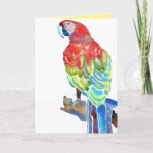 Macaws Rood Groen Blauw Papegaai Aquarel Kaart