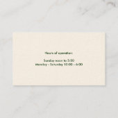 Macaws-Visitekaartjes Visitekaartje (Achterkant)