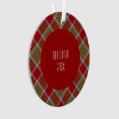 MacBain Clan Rood en Groen Highland Plaid Ornament (voorkant)