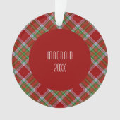MacBain Clan Rood en Groen Highland Plaid Ornament (voorkant)