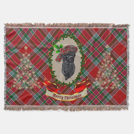 MacBean Scottie Dog kerstdrow Blanket Deken (Voorkant)