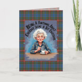 MacBeth Ancient Scottish Tartan Humorous Birthday Kaart (Voorkant)