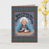 MacBeth Ancient Scottish Tartan Humorous Birthday Kaart (Gele Bloem)
