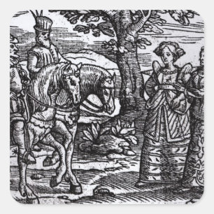 Macbeth, Banquo en de drie heksen Vierkante Sticker