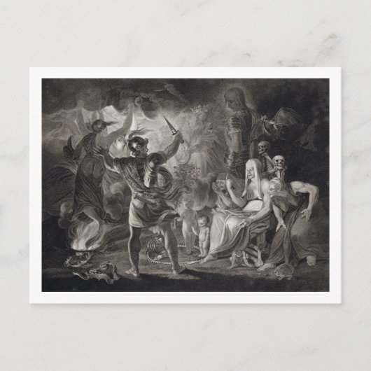 Macbeth, de drie heksen en de Hecate in Wet IV, S Briefkaart (Voorkant)
