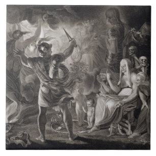Macbeth, de drie heksen en de Hecate in Wet IV, S Tegeltje