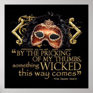Macbeth "Iets geschopt" Citaat (Gold Version) Poster