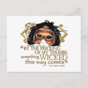 Macbeth "iets Slecht" Citaat (Gouden Versie) Briefkaart