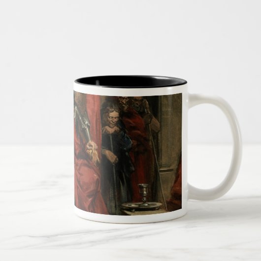 Macbeth instrueert de moordenaars tweekleurige koffiemok (Rechts)