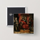 Macbeth instrueert de moordenaars vierkante button 5,1 cm (Voorkant /achterkant)