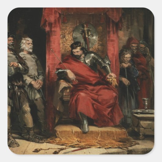 Macbeth instrueert de moordenaars vierkante sticker (Voorkant)