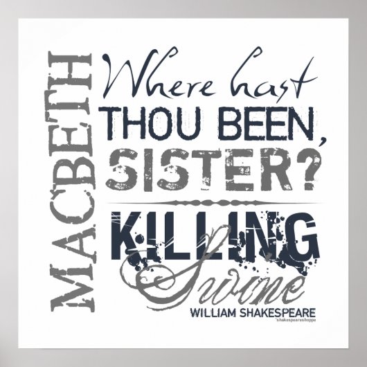 Macbeth Killing Swine Quote Poster (Voorkant)