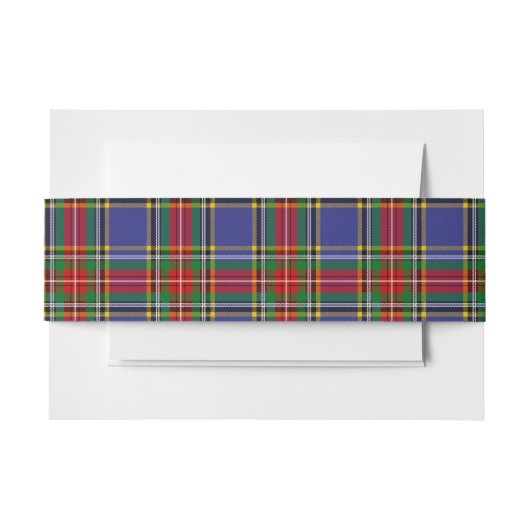 MacBeth Scottish Tartan Belly Band Uitnodigingen Wikkel (Voorkant Voorbeeld)