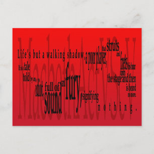 Macbeth Shakespeare, het leven maar een wandelende Briefkaart