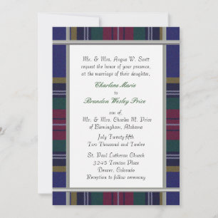 MacBeth Tartan Plaid Huwelijksuitnodiging Kaart
