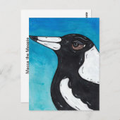 Macca the Magpie Briefkaart (Voorkant / Achterkant)
